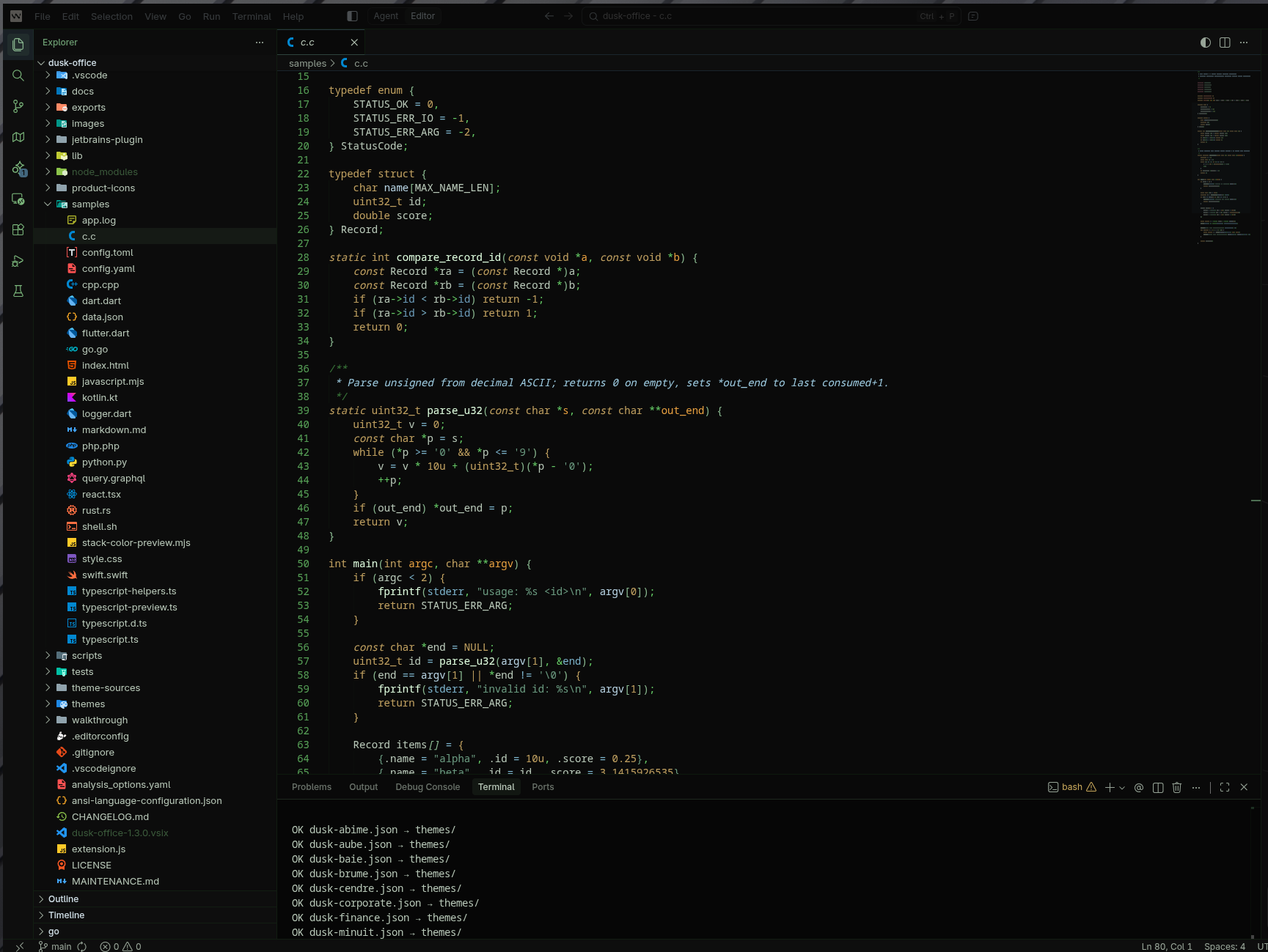 Dusk Office Finance — workbench chrome
